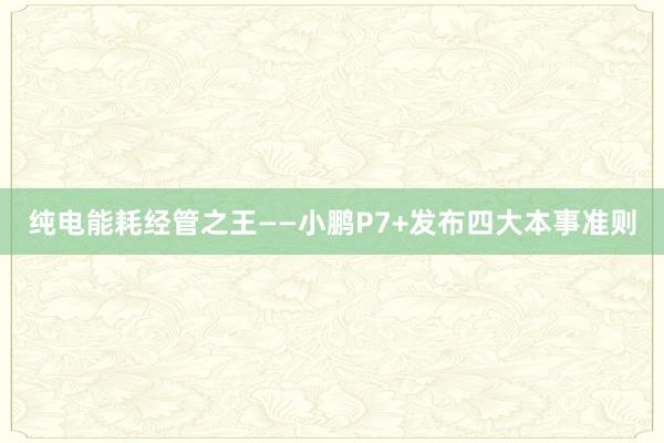 纯电能耗经管之王——小鹏P7+发布四大本事准则